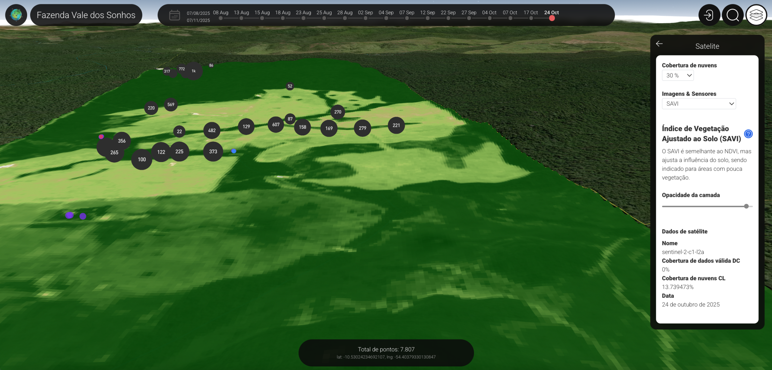 SAVI: controle estratégico de culturas jovens e áreas com baixa cobertura vegetal